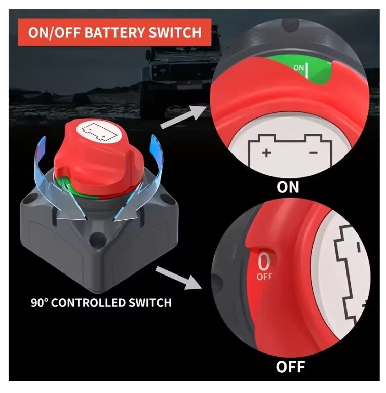 battery Switch Isolator Cut Off Kill for Knob Marine Truck Camper Boat 12V 600A
